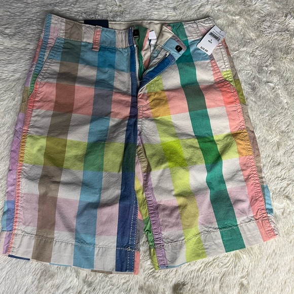 Boys GAP checked colorful shorts size 8 NEW - Picture 1 of 7